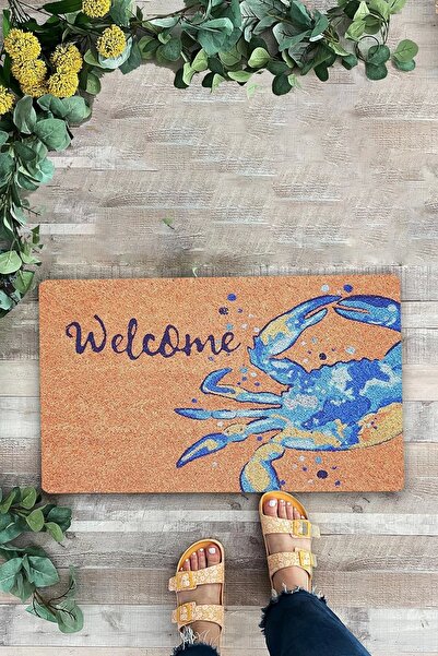 Valerine Life Covoraș de bun venit cu model de crab albastru 45x70cm