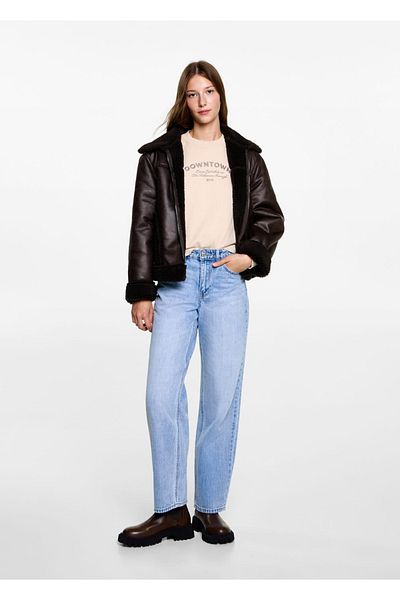 Mango Teen Cotton sweatshirt with embroidery detail