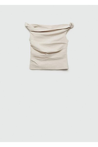 MANGO Woman Μπλούζα με ντραπέ από τους ώμους