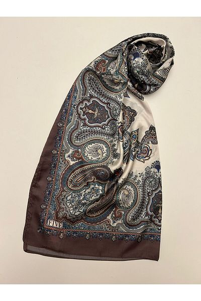 FİVESCARF Μοτίβο κεντήματος Voile Μεταξωτό Σάλι