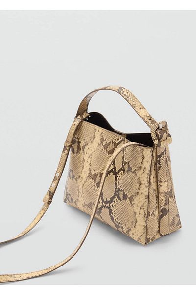 MANGO Woman Tasche mit Schlangenledereffekt