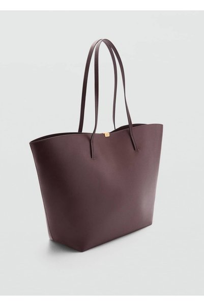 MANGO Woman Metal detaylı shopper çanta