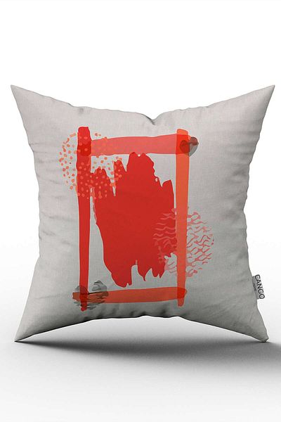 Cango Home Roșu Portocaliu Modern Litere Imprimate Digital Husă Pernă Cgh670