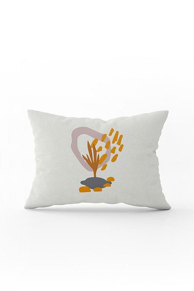Cango Home Gray Yellow Bohemian Style Leaf Patterned Digital Printed Throw Pillow Pillow Case Cgh643-3550 Double Sided Ba