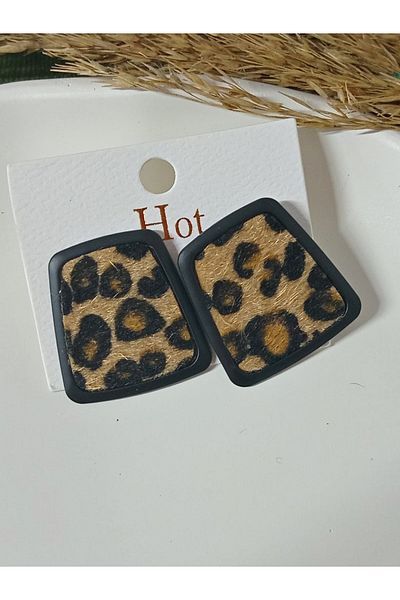 mos&more Leopard Textured Stylish Evening Dress Daily Women's Earrings