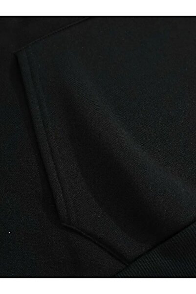 Medinenur Black Baskılı 2 Iplik Şardonlu Sweatshirt