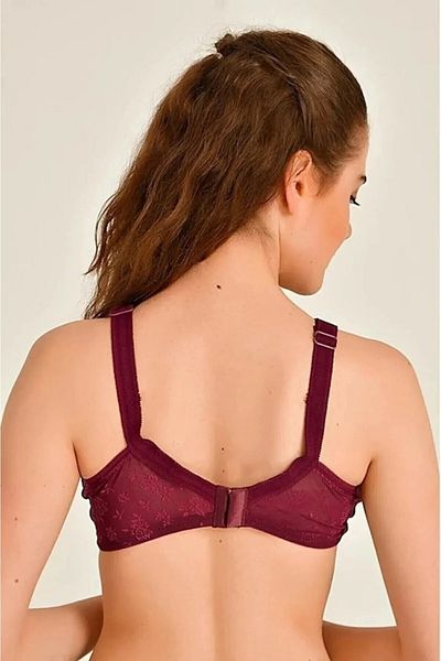 NARIYA Women's Plus Size Bra Lace Detailed Gathering Combed Cotton Daily Wire Free Bra Underwear