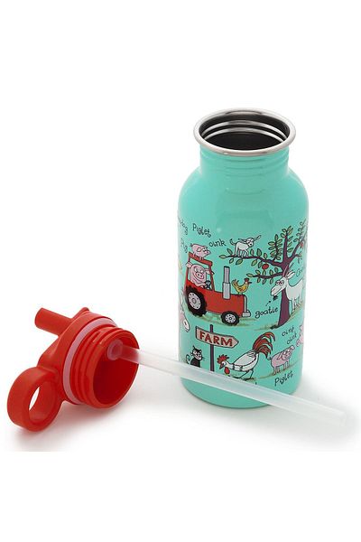 Tyrrell Katz 400 ml Stainless Steel Flask - Farmyard with Straw