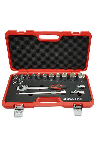 İzeltaş İzeltaş Six Corner Socket Wrench Set 1/2 Inch 17 Pieces