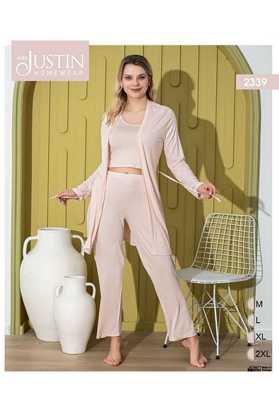 Mrs Justin 2339 Dressing Gown Strappy Women's Triple Pajamas Set & Home Wear