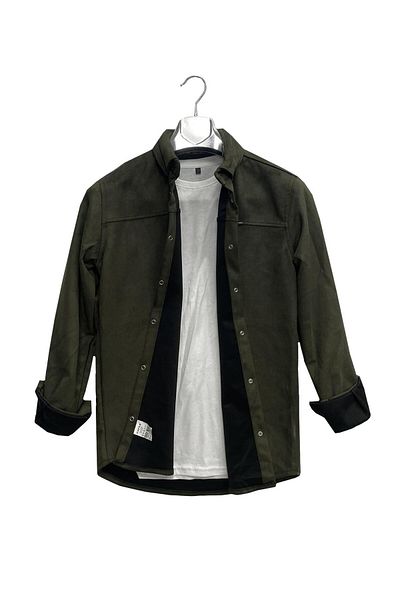 CLASSİCS MEN Ανδρικό σουέτ πουκάμισο Cafes Long Sleeve Slim Fit-6959