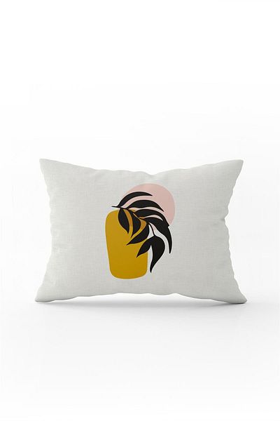 Cango Home Yellow Black Modern Bohemian Leaf Patterned Digital Printed Throw Pillow Pillow Case Cgh640-3550 Double Sided