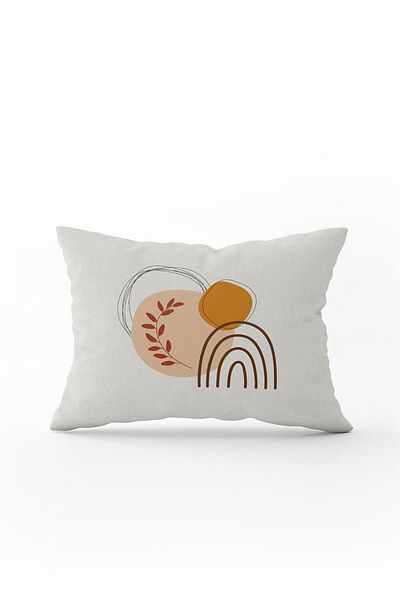 Cango Home Orange Brown Bohemian Modern Patterned Digital Printed Throw Pillow Pillow Case Cgh650-3550 Double Scan
