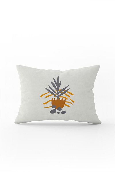 Cango Home Gray Yellow Bohemian Style Leaf Patterned Digital Printed Throw Pillow Pillow Case Cgh644-3550 Double Sided Ba