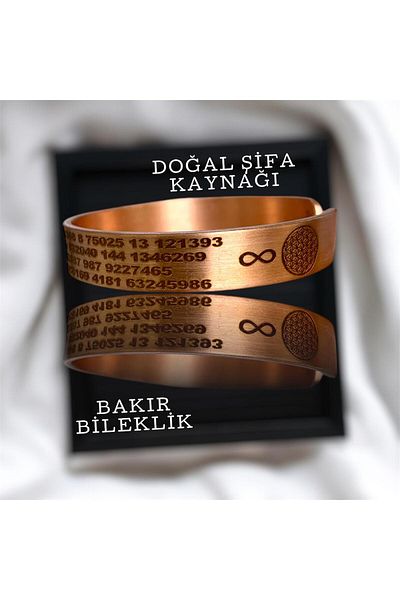 BOJI Ancient Numbers Number Sequences Infinity and Flower of Life Copper Lucky Bracelet