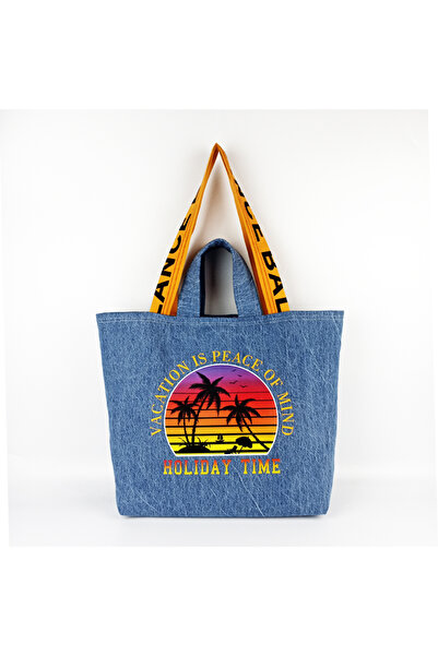 woodycord Woodycord Holiday Time Printed - Geantă din denim care combina conf...