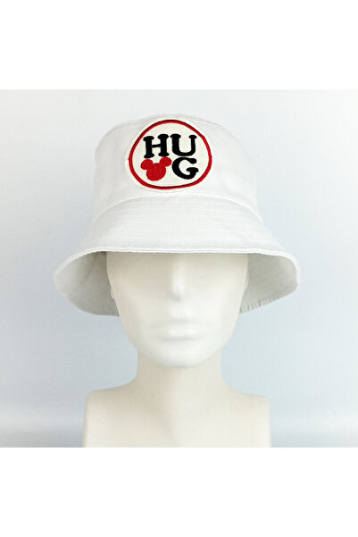 woodycord Hug White Bucket - Hug is Beautiful Hat
