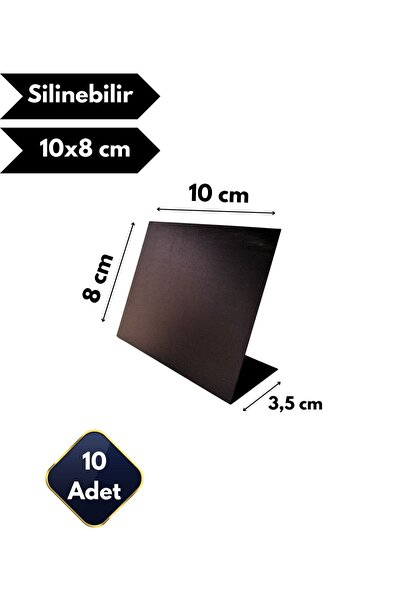 Global Türk Lako brišiva tabla, crna etiketa 10x8 cm, dekorativni stojeći kos...
