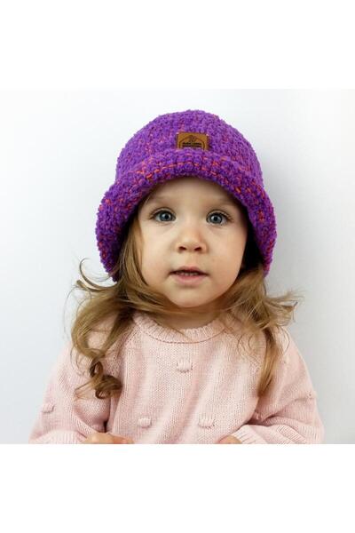 woodycord Pălărie de pluș pentru copii, tricotată manual