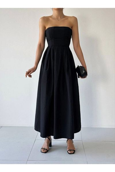 Ecenin Favorileri Rochie midi fără bretele 100% bumbac