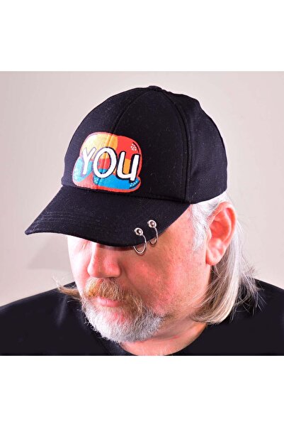 woodycord Pălărie pentru bărbați cu piercing - pictată manual - neagră - cu m...