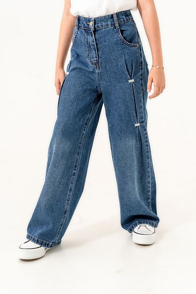 GİYİCEM Girl's Front Ponterez Jeans