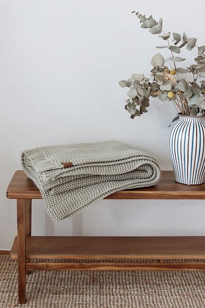 İrya Mint Sage Knitted Blanket - 130X170