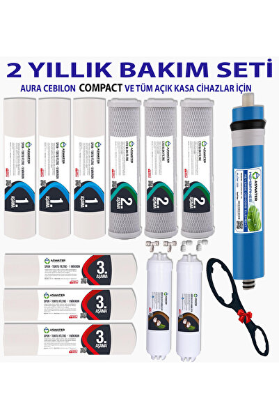 As Water Aura Cebilon COMPACT ve Tüm Açık Kasa Cihazlar ile Uyumlu 2 YILLIK F...