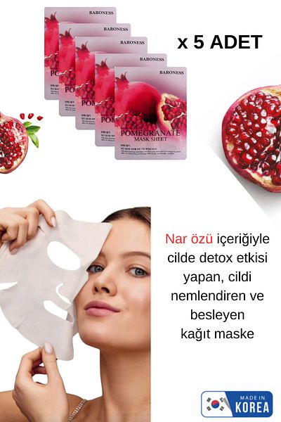 Baroness Detox Effect Pomegranate Face Mask 21ml Iconic Korean Food