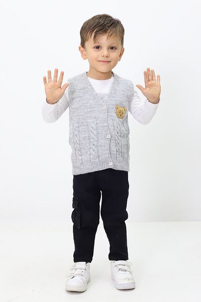 Cloudy Kids Baby Boy Embroidered Knitwear Cardigan&Vest