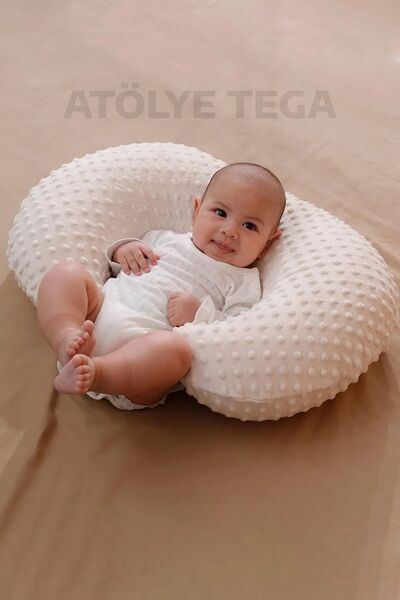 TEGA Pamuklu Emzirme Yastığı Minderi – %100 Pamuk Kumaş, Destekleyici Dolgulu...