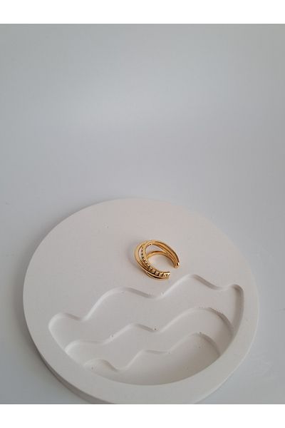 BHR AKSESUAR Gold Zircon Stone Cartilage Earrings