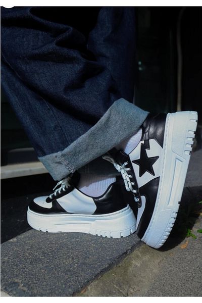 DEEFWEAR Pantofi sport unisex cu șireturi cu model stea neagră