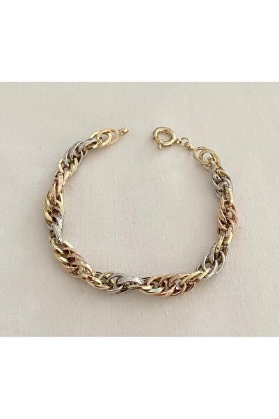 Lora Kuyumculuk 8 Ayar Altın Üç Renk Hallow Bileklik