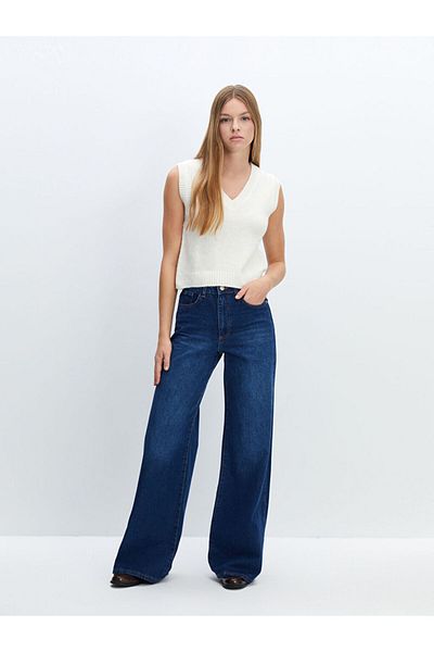 LC Waikiki Γυναικείο Jean Παντελόνι Wideleg