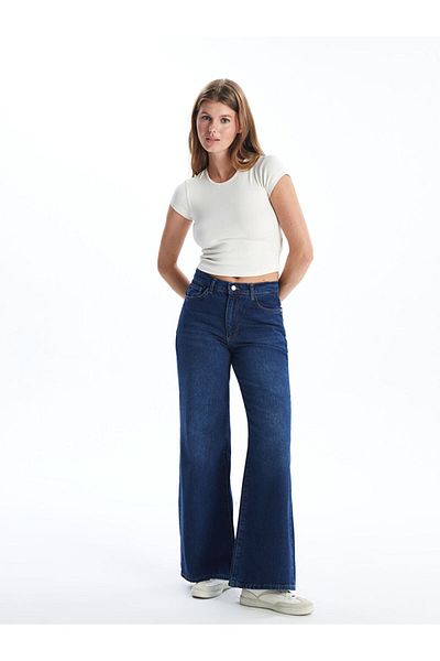 LC Waikiki Γυναικείο Jean Παντελόνι Wideleg