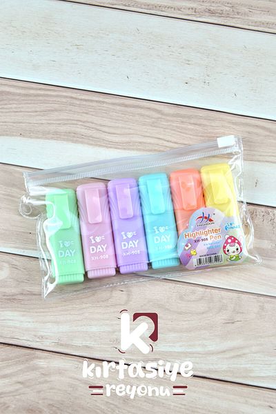 Kids Like 6 Colors Soft Pastel Mini Highlighter Set
