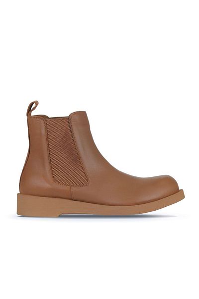 Bueno Shoes Ταν Δερμάτινα Γυναικεία Μποτάκια - Flat Model 01wz8903