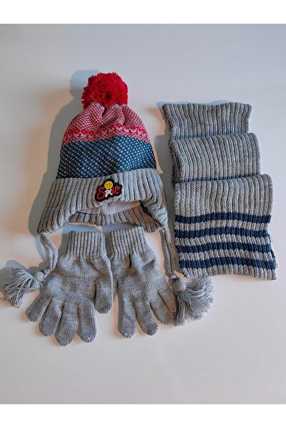 Kitti Eșarfă pentru băiat KITTİ, beretă, mănuși, set de 3 24170-11-090 4-8 ANI