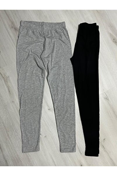 ParisTrend Ženske crno-beli dvodelni češljani pamučni elastan leggins bez uzo...
