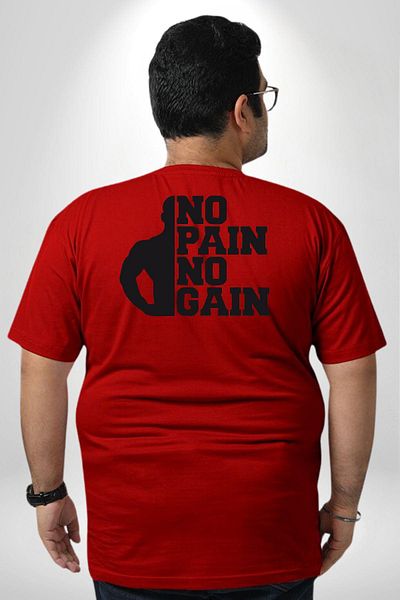 Angemiel تي شيرت أحمر كبير الحجم من GYM - رياضي، لمحبي، صالة، كمال الأجسام، لا يسبب جهدًا