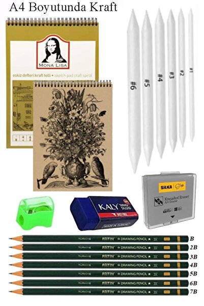 Artlantis A4 kraft blok za crtanje sa spiralnim uvezom, 50 listova, set za cr...