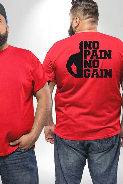 Angemiel تي شيرت أحمر كبير الحجم من GYM - رياضي، لمحبي، صالة، كمال الأجسام، لا يسبب جهدًا