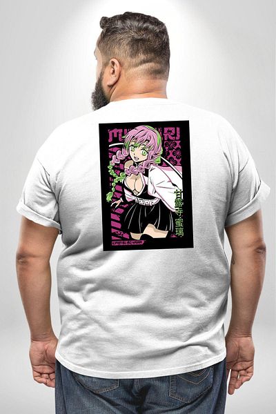 Angemiel Kimetsu No Yaiba Anime Pattern - تي شيرت أبيض كبير الحجم من ميتسوري كانروجي، للنساء والرجال للجنسين