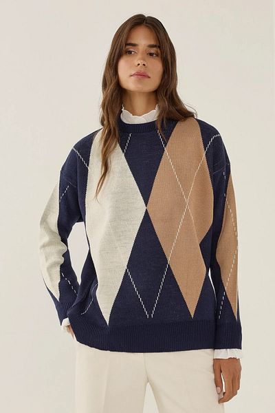 Hiccup Pulover din tricotaje cu model diamant
