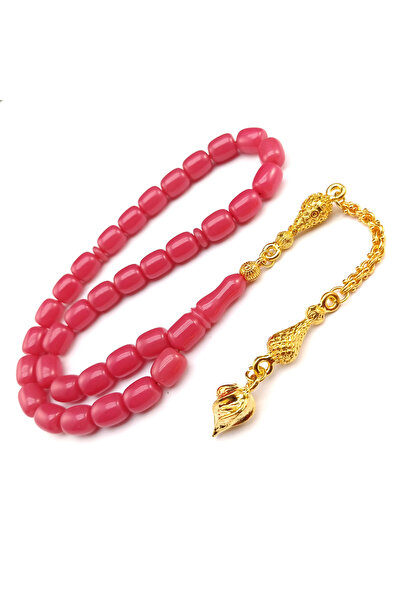 Selderesi Özel Tasarım Ağır Sarı Püsküllü Sıkma Kehribar Tesbih