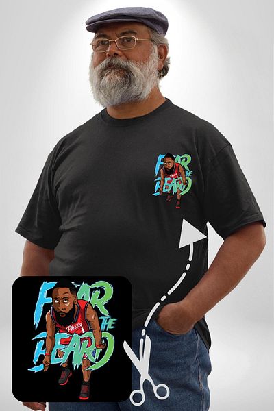 Angemiel تي شيرت كرة السلة للسيدات من James Harden Star - أسود مقاس كبير، مكتوب عليه "الخوف من اللحية"