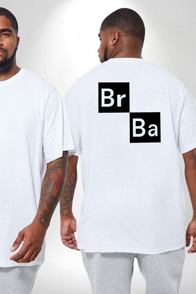 Angemiel تي شيرت أبيض كبير الحجم من Breaking Bad - مطبوع من الخلف للنساء والرجال والجنسين