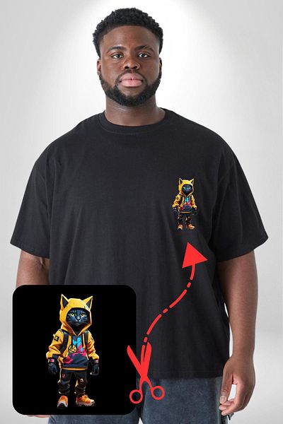 Angemiel طقم بدلة رياضية نسائية من Yellow Cat Human Black مقاس كبير بنمط بسيط