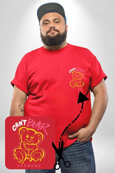 Angemiel تي شيرت نسائي من Red Teddy مقاس كبير أساسي بنمط بسيط